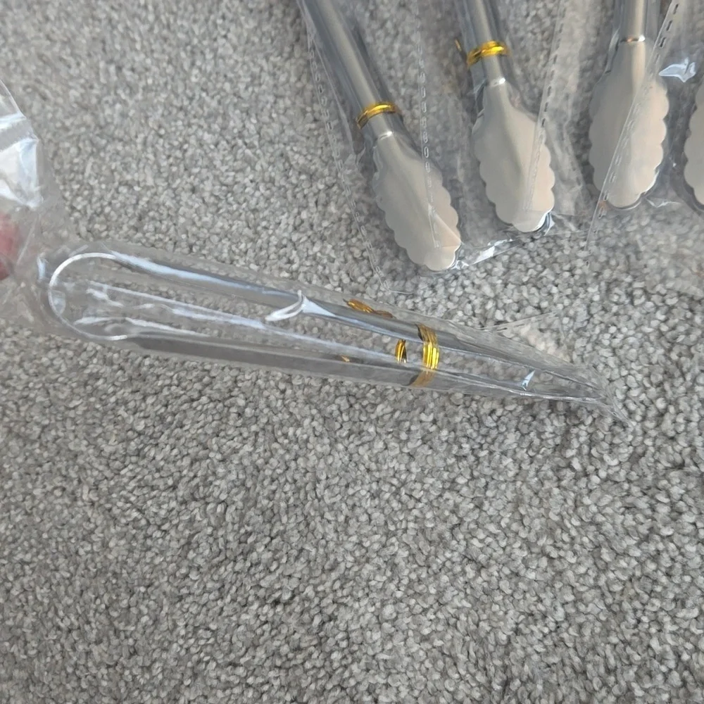 5" Metal Serving Tongs 6pk - Picture 2 of 3